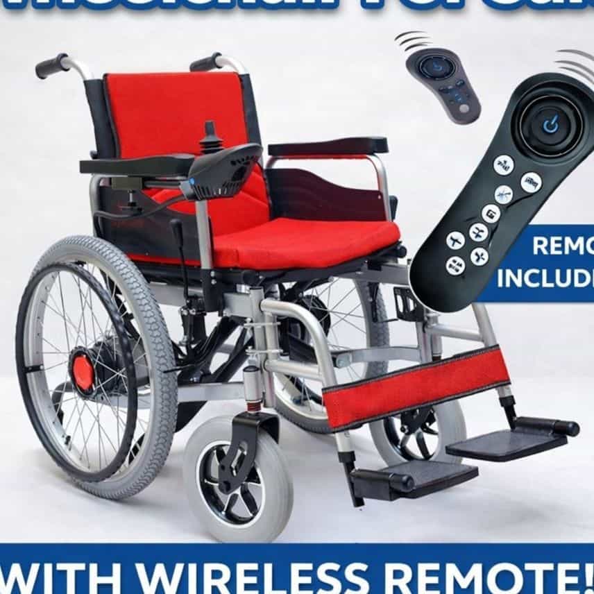 Electric Wheelchair with Wireless Remote Red