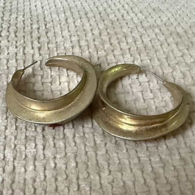 Gold-Tone Wide Hoop Earrings