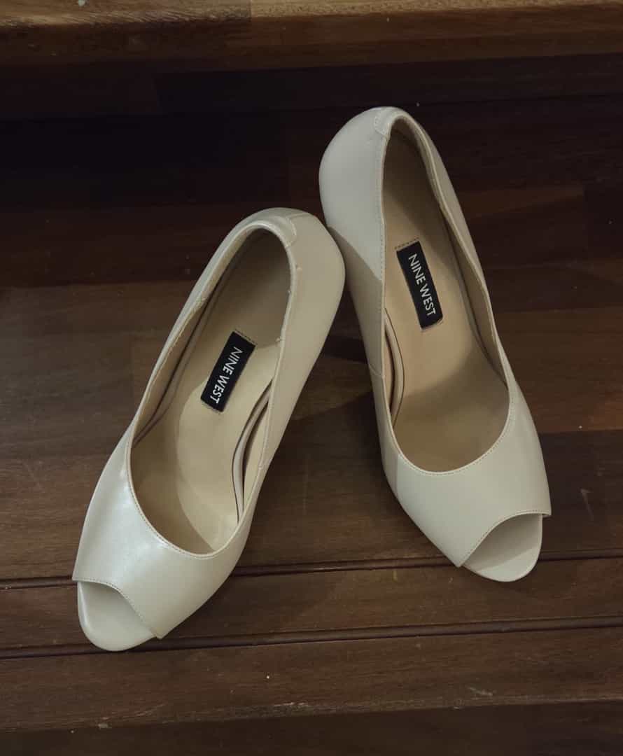 Nine West Women's Peep Toe Heels Cream