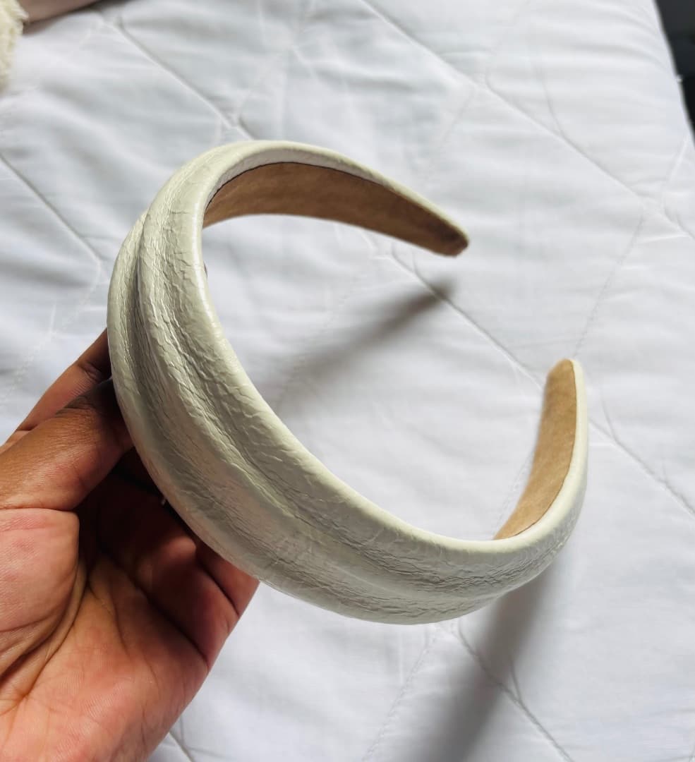 Cream Textured Padded Headband - Image 1 of 2