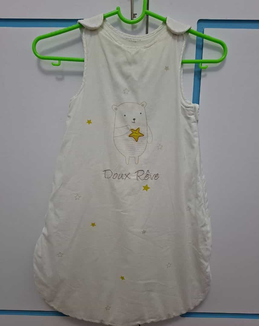 Baby Sleeping Bag White Bear Print