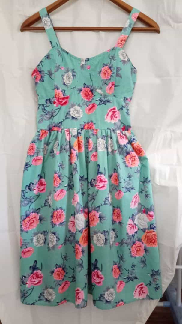Floral Print Sleeveless Dress Mint Green