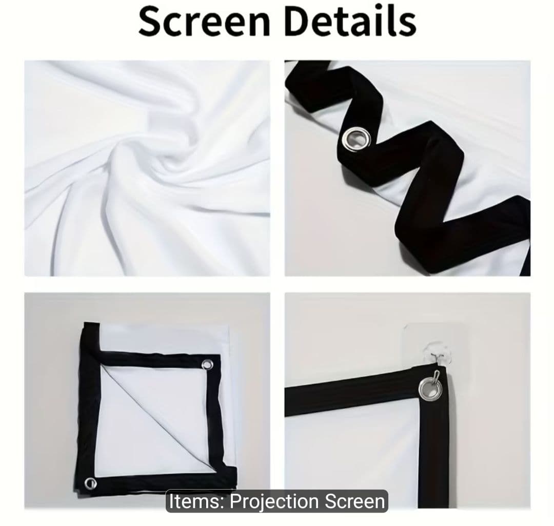 60-inch Portable Projector Screen 16:9 with Hooks - Image 1 of 2