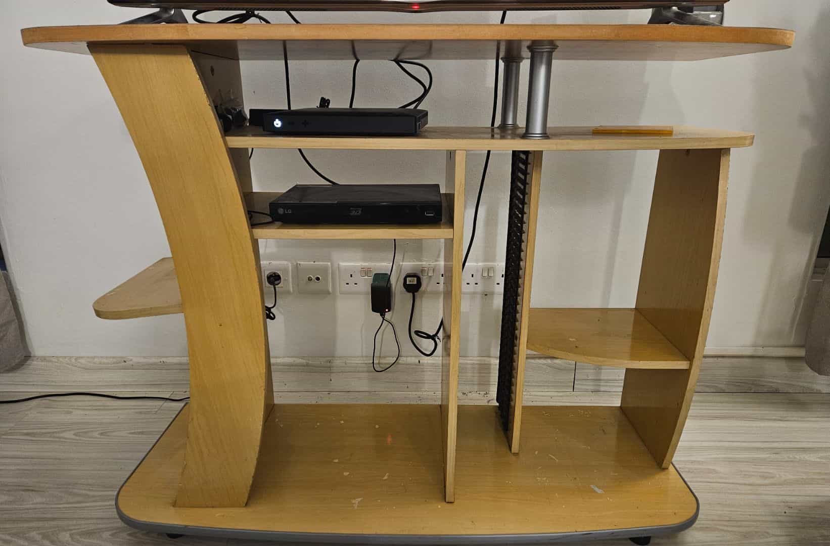 Wooden TV Stand with Shelving