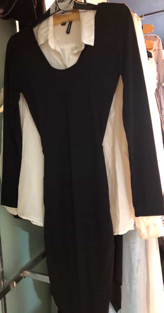 Mango Black Long Sleeve Dress
