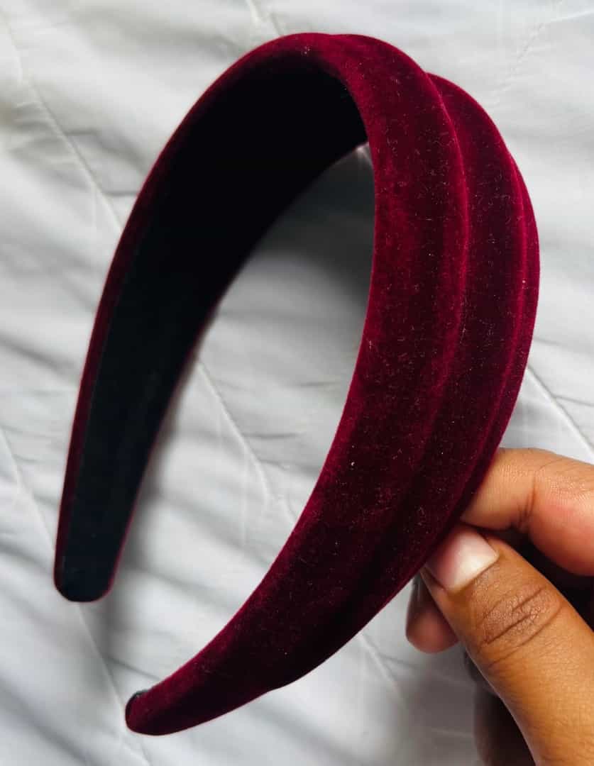 Burgundy Velvet Padded Headband